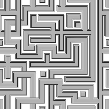 Abstract seamless pattern resembling a maze.Illustration done in shades of gray.のイラスト素材