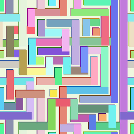 Abstract colorful seamless pattern resembling a maze.のイラスト素材