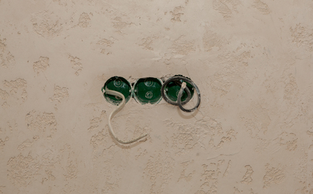 Place for electrical jack to be installed in to wallの写真素材