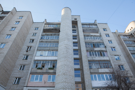 A view from below is a multi-storey building.の写真素材