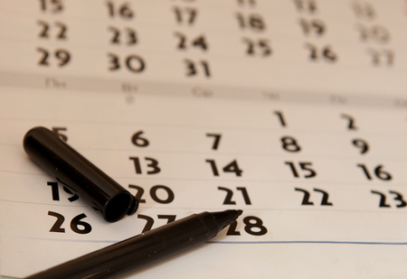 Market on the background of the calendar.の写真素材