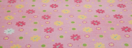 pink background with colored flowers, scrapbooking paper.の写真素材