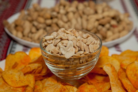 Delicious wedding reception table with snacks.の写真素材