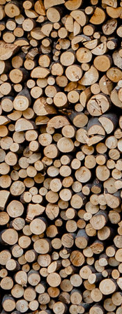 Material for heating the house. Preparation of firewood for the winter. background of firewood. A...