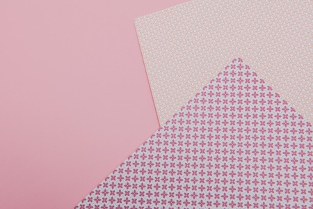 paper notes isolated on pink background. Scrapbooking paper.の写真素材