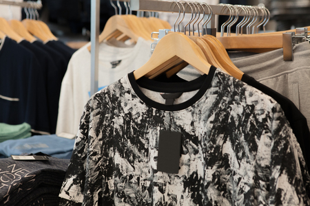 t-shirt for the man on hangers Fashion Store Style.の写真素材