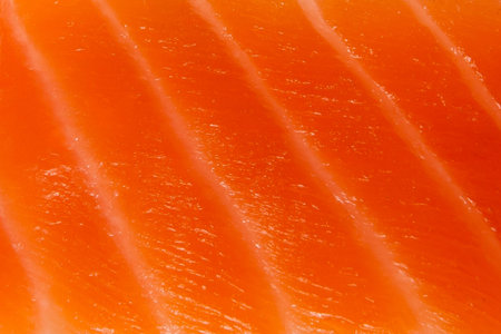 Close up of salmon fillet. Whole background