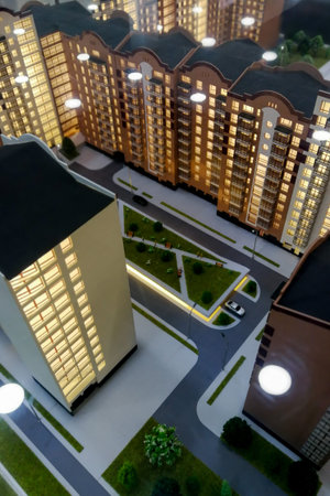 Layout of the house. Architectural lesson. Creating scenery of the city. House of revolutionary...