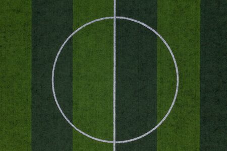 Center of soccer field, Striped soccer field background, Green grass soccer field background.の写真素材