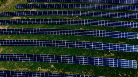 Solar panel produces green, environmentaly friendly energy.の写真素材