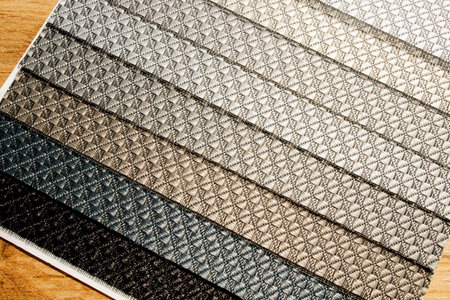 Catalog of different shades of fabric colors. Variety of color of dense fabric. Color palette.