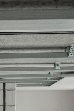 Suspended ceiling structure, for installation of plasterboard.の写真素材