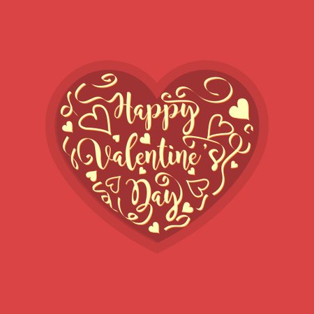 Happy Valentines Day typography poster or banner. Happy Valentine's Day. Simple vector cover for social networkのイラスト素材