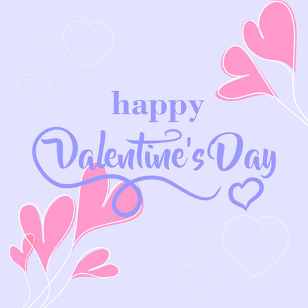 Happy Valentines Day typography poster or banner. Happy Valentine's Day. Simple vector cover for social networkのイラスト素材