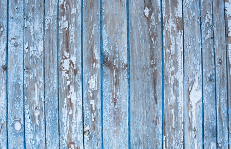 Old painted texture vintage wood background with peeling paint. Painted weathered plain teal blue and white Rustic Wood Board Back ground that can be either horizontal or vertical.の写真素材