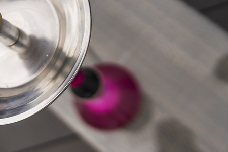 Pink hookahs on table in hookah lounge in a day.の写真素材