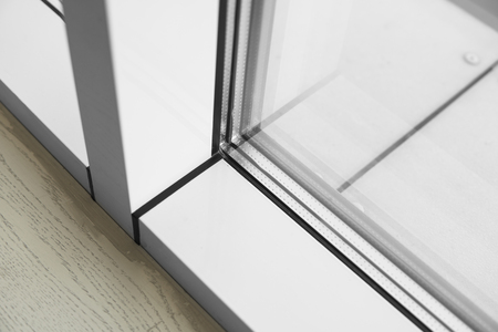 Detail of window made of PVC profiles.の写真素材