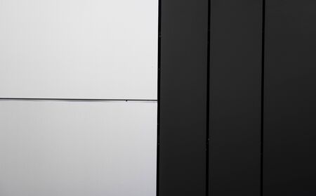 Black and white Corrugated metal sheet texture surface of the wall. Galvanize steel backgroundの写真素材