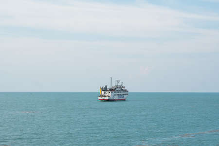 Koh Samui island, Thailand - December 15, 2019 : Seatran Ferry conveying passenger from Donsak pier Surat Thani province to Koh Samui island in Thailand.のeditorial素材