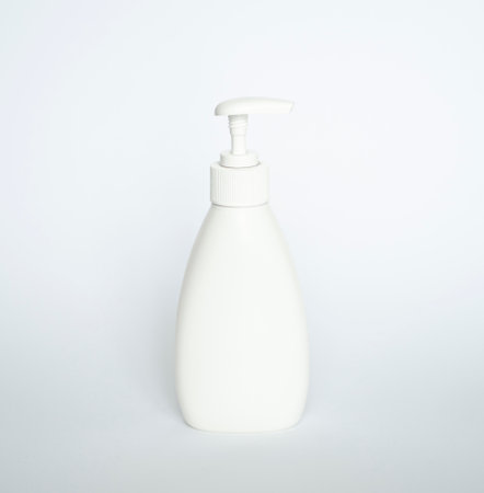 White plastic bottle used for shampoo or soap. Mock up template for design.の写真素材