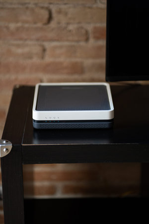 Wifi modem router supplying high-speed internet connectivity for smart home devices and digital...