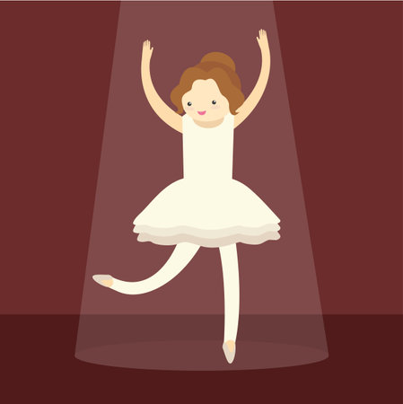 Cute little ballerina in a white tutu. Vector illustrationのイラスト素材