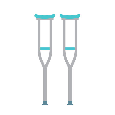 Crutches icon. Medical health care hospital and emergency theme. Isolated design. Vector illustrationのイラスト素材