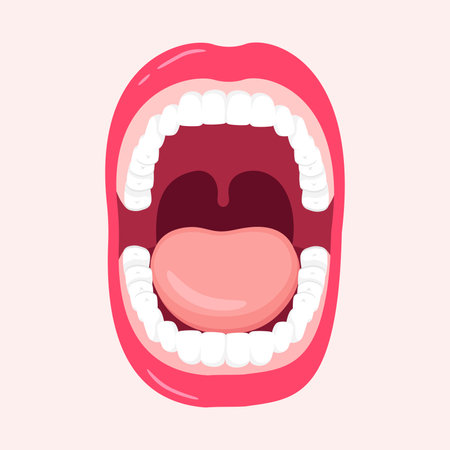 Funny cartoon mouth with tongue out. Vector illustration for your designのイラスト素材