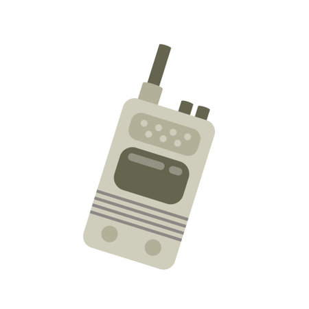 Walkie talkie icon. Flat color design. Vector illustration.のイラスト素材