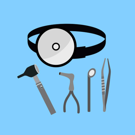 Dental tools and instruments icon. Vector illustration in flat style.のイラスト素材