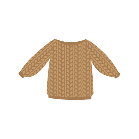 Knitted warm sweater isolated on white background. Vector illustration in flat style.のイラスト素材