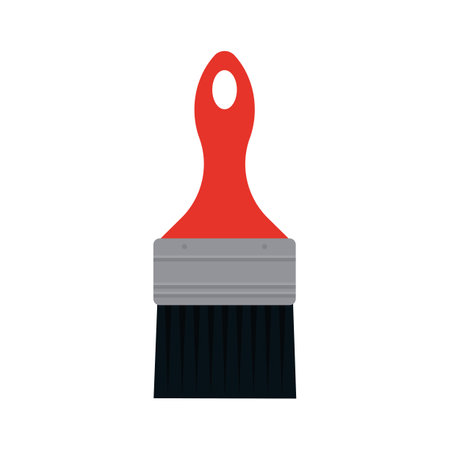 Paint brush icon. Construction work repair and reconstruction theme. Isolated design. Vector illustrationのイラスト素材