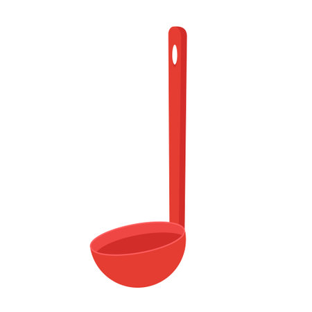 Red ladle icon. Cartoon illustration of red ladle vector icon for webのイラスト素材