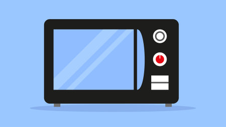 Microwave oven vector illustration. Flat design. Kitchen appliances.のイラスト素材