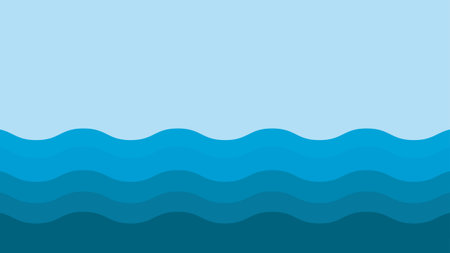 Sea waves background. Vector illustration in flat style. EPS 10.