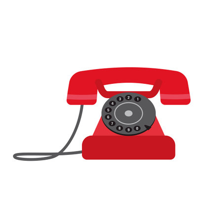 Red telephone icon. Flat illustration of red telephone vector icon for web designのイラスト素材