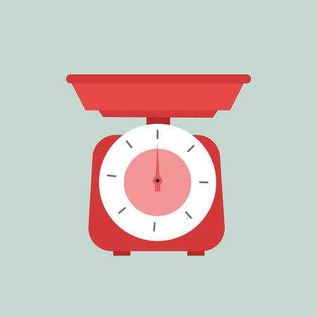 Kitchen scale icon. Flat illustration of kitchen scale vector icon for web designのイラスト素材