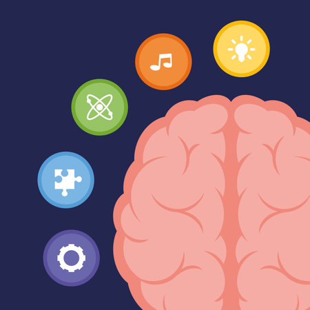 brain storming design, vector illustration eps10 graphic over blue backgroundのイラスト素材