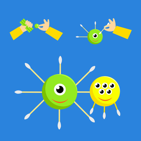 Funny smiley people. Vector illustration in flat design style.のイラスト素材