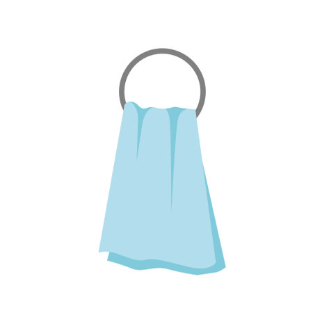Blue towel icon. Flat illustration of blue towel icon for web designのイラスト素材