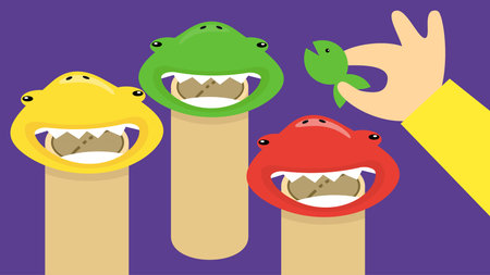 Frogs and frog family. Vector illustration in flat style.のイラスト素材