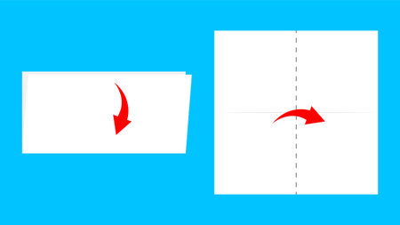 Illustration of a white envelope with a red arrow on a blue backgroundのイラスト素材