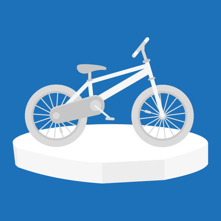 Bike flat icon isolated on blue background. Vector illustration of bicycle.のイラスト素材