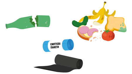 Garbage, waste, waste, plastic, waste, garbage. Vector illustrationのイラスト素材