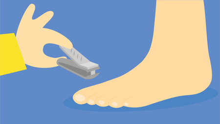 Illustration of a Man Shaving His Foot with a Shaverのイラスト素材