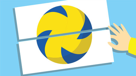 Illustration of a volleyball player holding a ball with the flag of Palauのイラスト素材