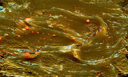 The pattern of a viscous liquid movement.