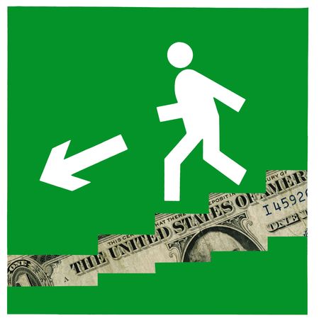 Crisis of world economic. The fall of the dollar continues.の写真素材