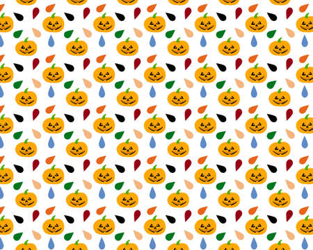 pumpkin with multicolored drops on a white backgroundの写真素材