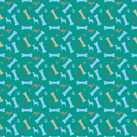 bones with dogs on a green backgroundの写真素材